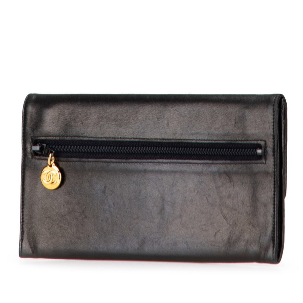CHANEL Black Leather Logo Wallet - Picture 2 of 10